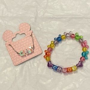 Disney necklace & bracelet set
